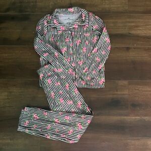 Betsey Johnson Black and Pink Floral Kids Pajama Set